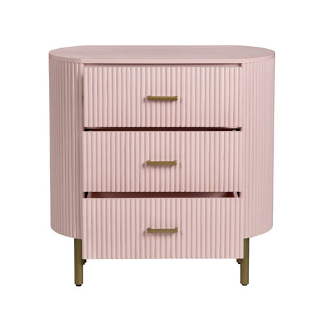 Astoria Pink Three-Drawer Chest by Crestview at Eve Furniture