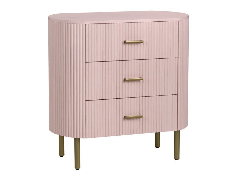 Astoria Pink Three-Drawer Chest by Crestview at Eve Furniture