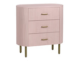 Astoria Pink Three-Drawer Chest by Crestview at Eve Furniture