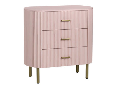 Astoria Pink Three-Drawer Chest by Crestview at Eve Furniture