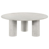 Astoria Round Genuine Marble Coffee Table White by Coaster at Eve Furniture