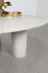 Astoria Round Genuine Marble Coffee Table White by Coaster at Eve Furniture