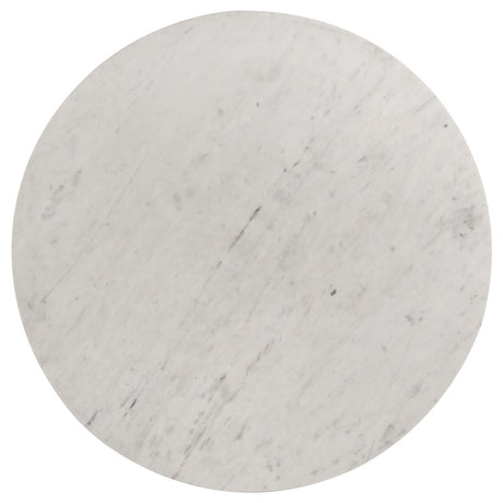 Astoria Round Genuine Marble Coffee Table White by Coaster at Eve Furniture