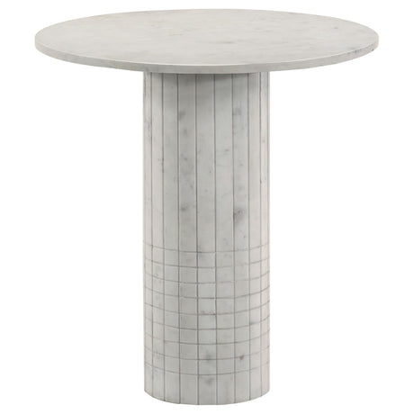 Astoria White 3-Piece Marble Coffee and End Table Set by Coaster at Eve Furniture