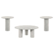 Astoria White 3-Piece Marble Coffee and End Table Set by Coaster at Eve Furniture