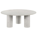 Astoria White 3-Piece Marble Coffee and End Table Set by Coaster at Eve Furniture