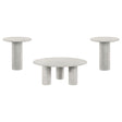 Astoria White 3-Piece Marble Coffee and End Table Set by Coaster at Eve Furniture