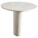 Astoria White Round Genuine Marble End Table by Coaster at Eve Furniture