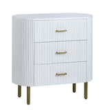 Astoria White Three-Drawer Chest by Crestview at Eve Furniture