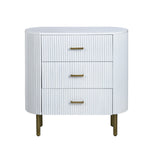 Astoria White Three-Drawer Chest by Crestview at Eve Furniture