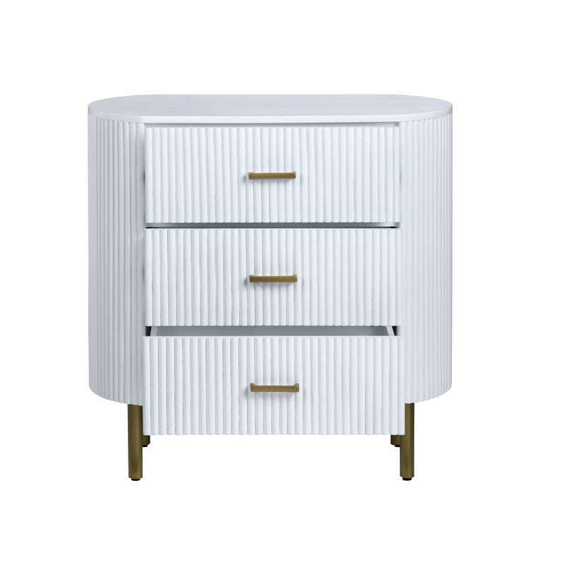 Astoria White Three-Drawer Chest by Crestview at Eve Furniture