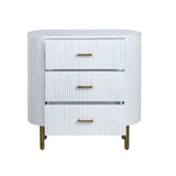 Astoria White Three-Drawer Chest by Crestview at Eve Furniture
