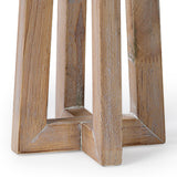 Astra Large Light Brown Wood Pedestal Base Table Candle Holder by Mercana at Eve Furniture