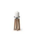 Astra Small Light Brown Wood Pedestal Base Table Candle Holder by Mercana at Eve Furniture
