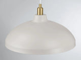 Astral Single Light White Pendant Lamp with Golder Brass Finish for Entrance Kitchen Island 14"D × 8"H by Ashcroft Furniture at Eve Furniture
