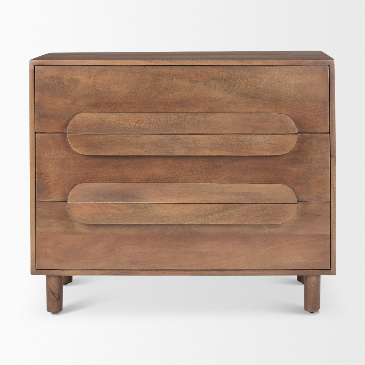 Astrid 36L x 17W x 30.3H Medium Brown Solid Wood 3 Drawer Cabinet by Mercana at Eve Furniture