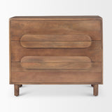 Astrid 36L x 17W x 30.3H Medium Brown Solid Wood 3 Drawer Cabinet by Mercana at Eve Furniture