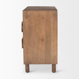 Astrid 36L x 17W x 30.3H Medium Brown Solid Wood 3 Drawer Cabinet by Mercana at Eve Furniture