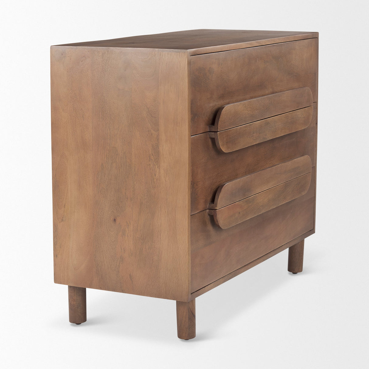 Astrid 36L x 17W x 30.3H Medium Brown Solid Wood 3 Drawer Cabinet by Mercana at Eve Furniture