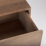 Astrid Medium Brown Solid Wood 3 Drawer Cabinet by Mercana at Eve Furniture