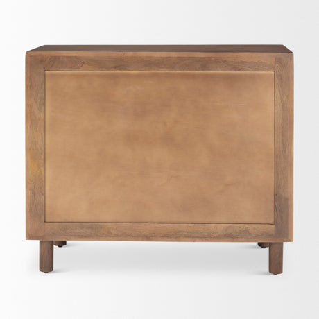 Astrid Medium Brown Solid Wood 3 Drawer Cabinet by Mercana at Eve Furniture