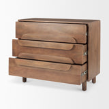 Astrid Medium Brown Solid Wood 3 Drawer Cabinet by Mercana at Eve Furniture