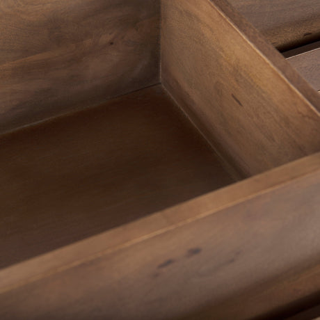 Astrid Medium Brown Solid Wood 6 Drawer Sideboard by Mercana at Eve Furniture