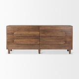 Astrid Medium Brown Solid Wood 6 Drawer Sideboard by Mercana at Eve Furniture