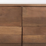 Astrid Medium Brown Solid Wood 6 Drawer Sideboard by Mercana at Eve Furniture