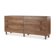 Astrid Medium Brown Solid Wood 6 Drawer Sideboard by Mercana at Eve Furniture