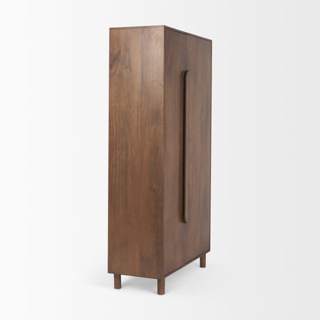 Astrid Medium Brown Solid Wood Armoire by Mercana at Eve Furniture