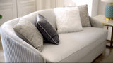 Asyiah Gray/Gold Luxury Velvet Loveseat by Homey Design at Eve Furniture