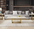 Asyiah Gray/Gold Luxury Velvet Sofa by Homey Design at Eve Furniture