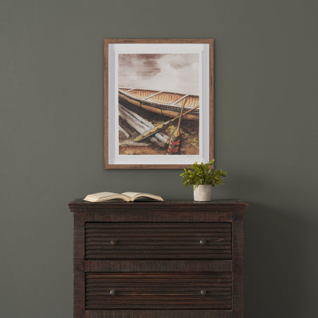 At The Cabin I by Mercana Studio Hand Embelished Framed Artwork Matted under Glass by Mercana at Eve Furniture