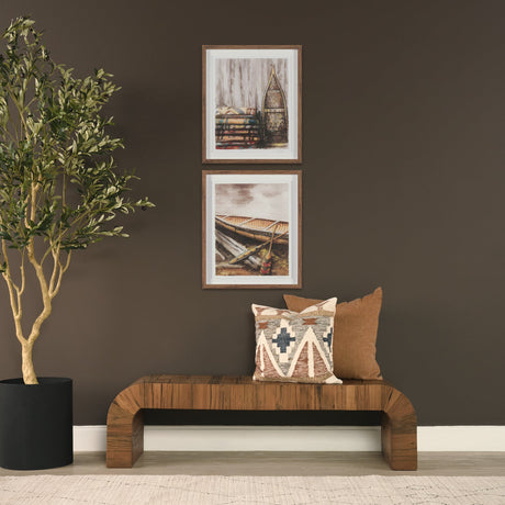 At The Cabin I by Mercana Studio Hand Embelished Framed Artwork Matted under Glass by Mercana at Eve Furniture