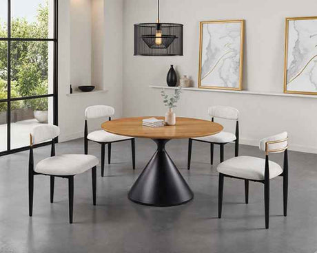Athan Contemporary Black/Oak 5-Piece Dining Room Set by Furniture of America at Eve Furniture