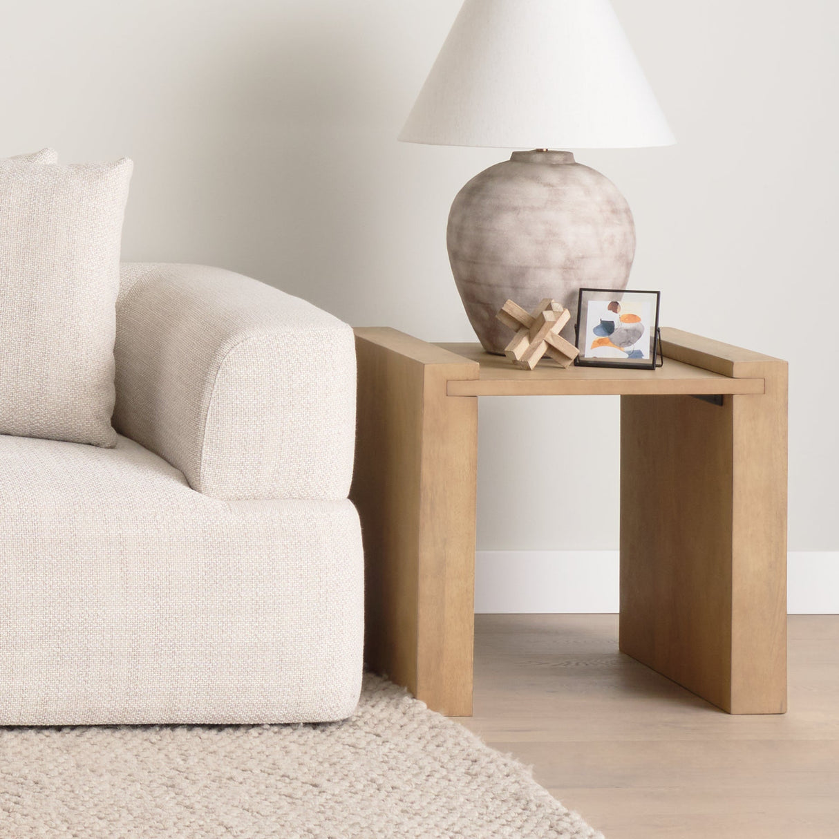 Athelia Light Wood Accent Table by Mercana at Eve Furniture
