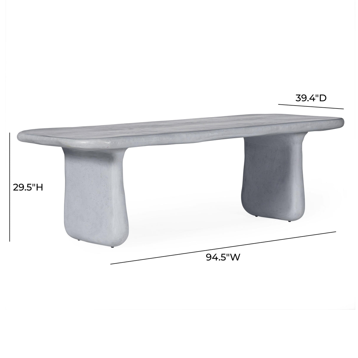 Athen Grey Faux Stone Indoor / Outdoor 95" Rectangular Dining Table by TOV Furniture at Eve Furniture