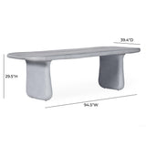 Athen Grey Faux Stone Indoor / Outdoor 95" Rectangular Dining Table by TOV Furniture at Eve Furniture
