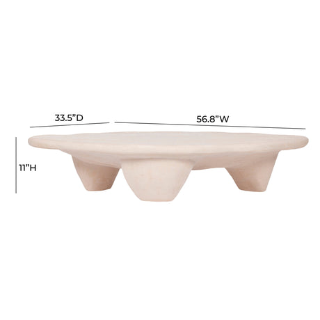 Athen Nude Faux Stone Coffee Table by TOV Furniture at Eve Furniture