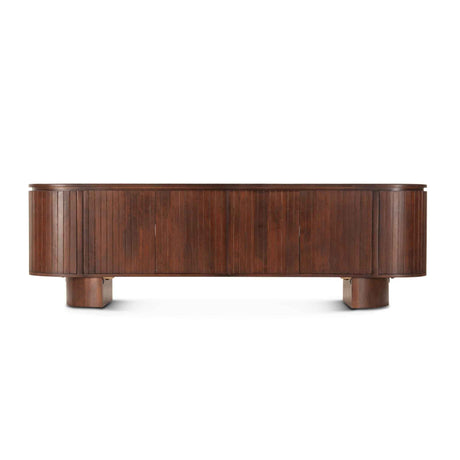 Athena 79" Media Cabinet in Aged Mahogany by Home Trends & Design at Eve Furniture