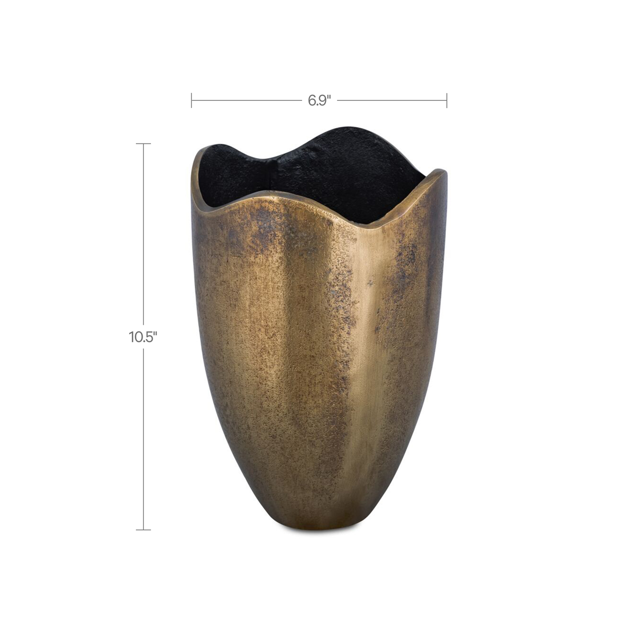 Athena Antique Brass Cast Aluminum Vase by Moe's Home at Eve Furniture