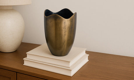 Athena Cast Aluminum Vase Antique Brass by Moe's Home at Eve Furniture