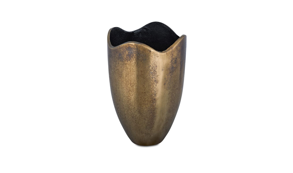 Athena Cast Aluminum Vase Antique Brass by Moe's Home at Eve Furniture