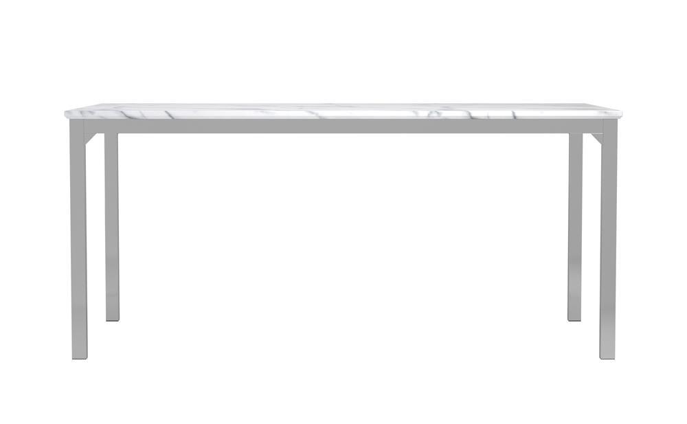 Athena Chrome Rectangle Dining Table with Marble Top by Coaster at Eve Furniture