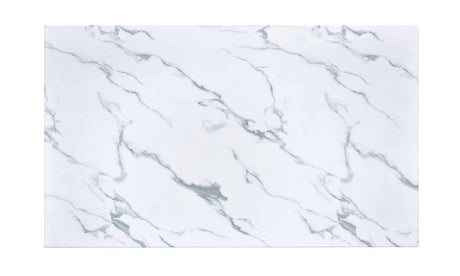 Athena Chrome Rectangle Dining Table with Marble Top by Coaster at Eve Furniture