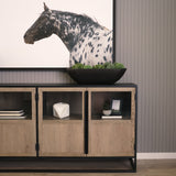 Athena Extra Large Oblong Black-Brown Reclaimed Wood Bowl by Mercana at Eve Furniture