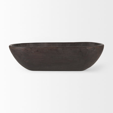 Athena Extra Large Oblong Black-Brown Reclaimed Wood Bowl by Mercana at Eve Furniture