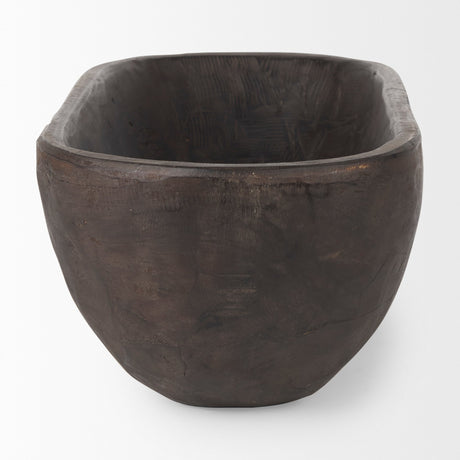 Athena Extra Large Oblong Black-Brown Reclaimed Wood Bowl by Mercana at Eve Furniture