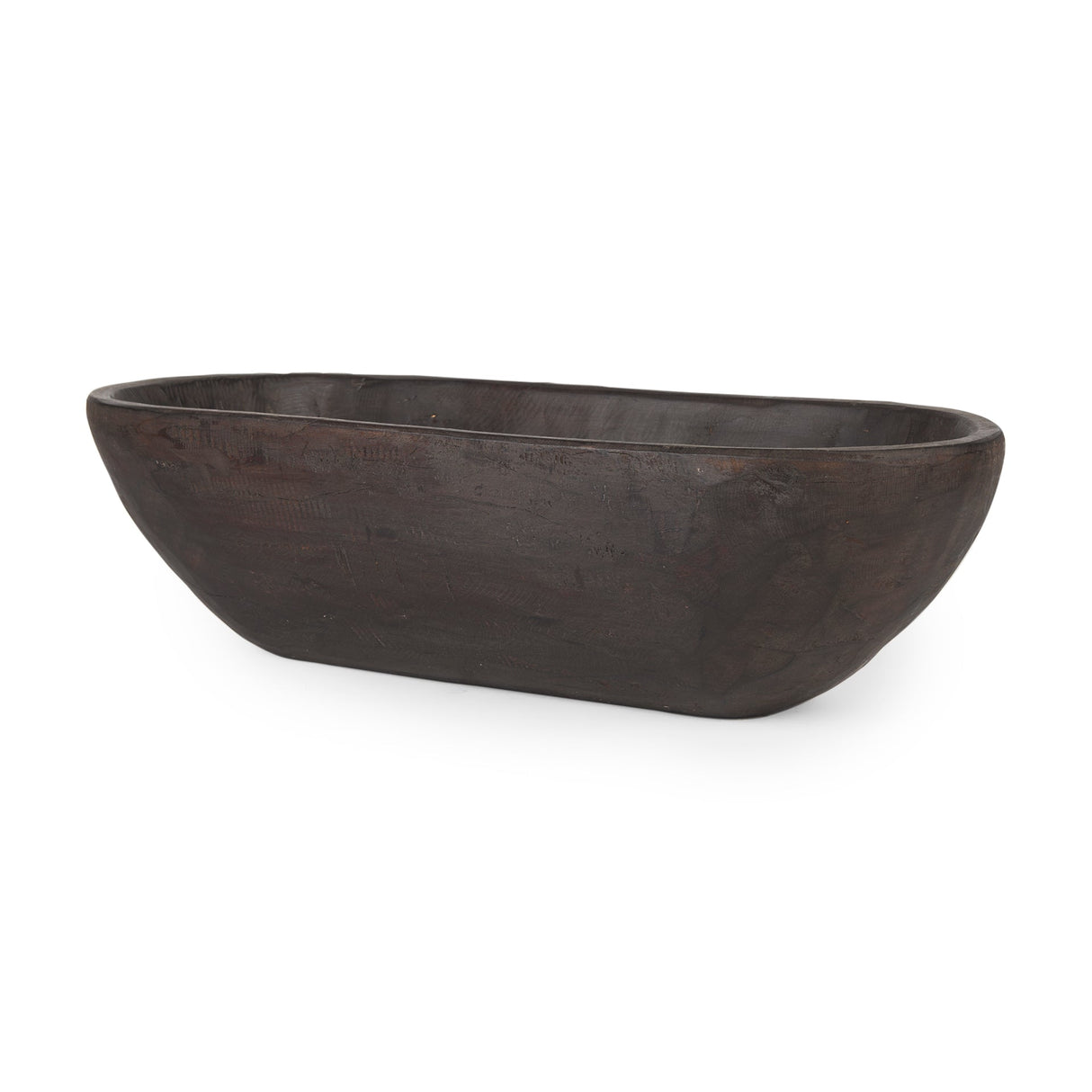 Athena Extra Large Oblong Black-Brown Reclaimed Wood Bowl by Mercana at Eve Furniture